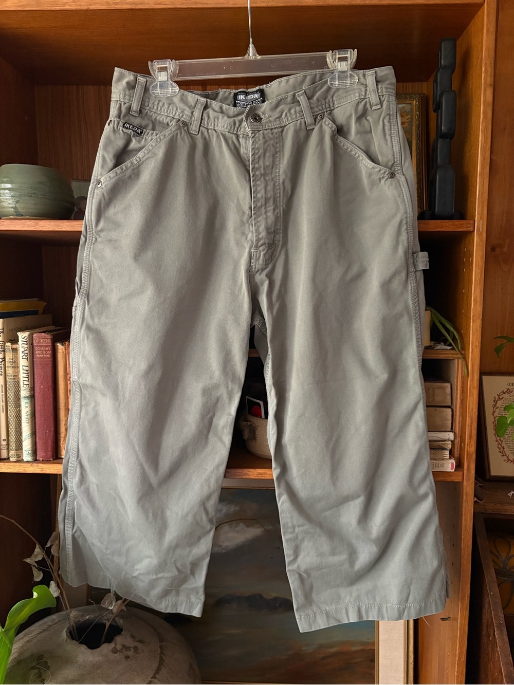 90s VTG Ikeda Wide Leg Utility Crop Capri 34”